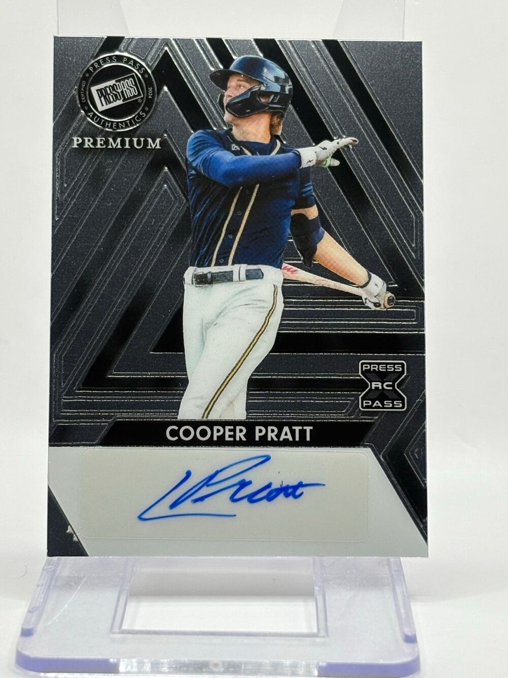 2024 Leaf Press Pass Premium Cooper Pratt Rookie Auto 169/199 SP Brewers RC